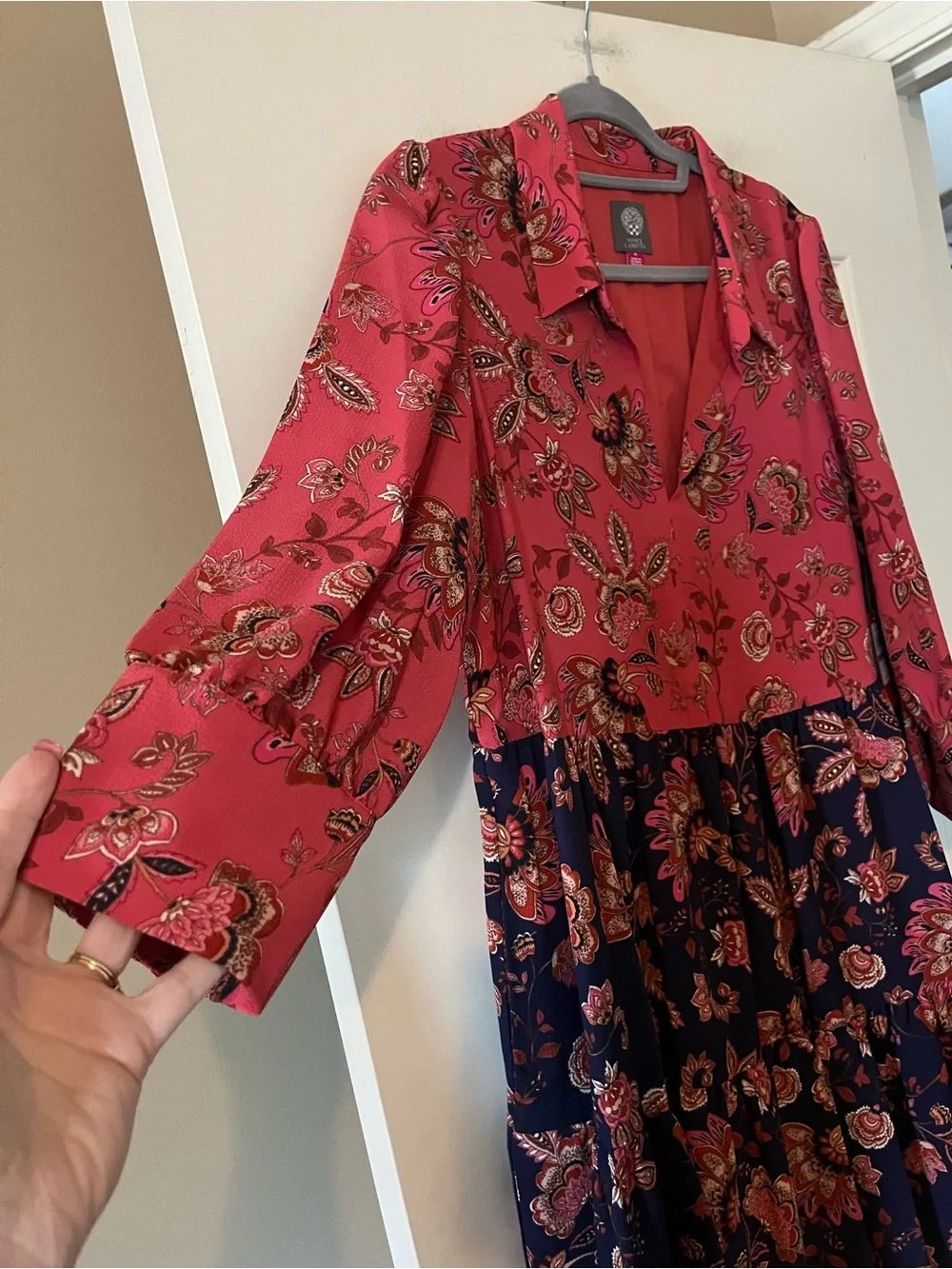 Vince Camuto Women's Mixed Coral/Navy Elegant Dress Size 16 - Picture 12 of 16
